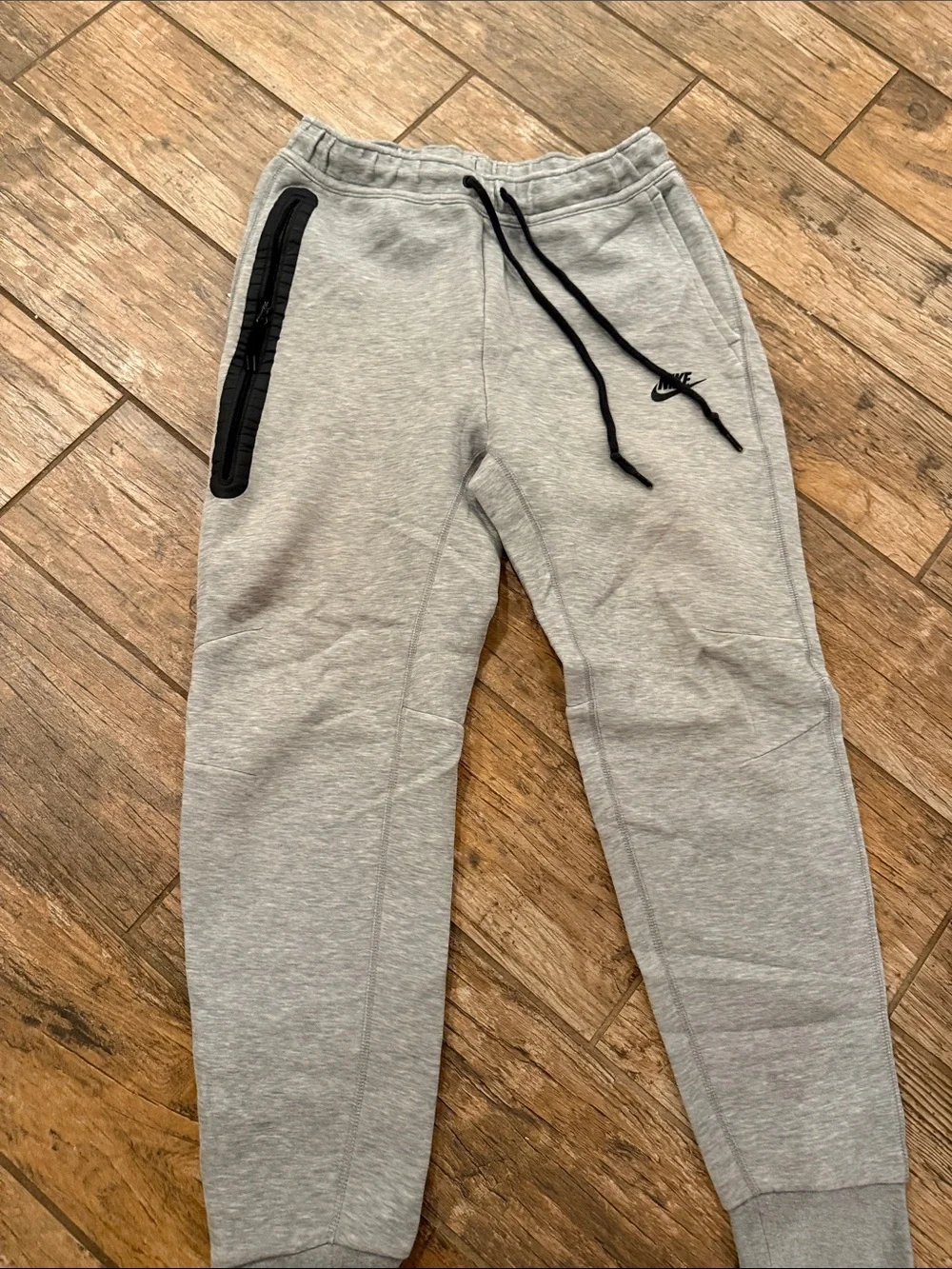 Nike Light Gray Kids Joggers with Black Drawstring